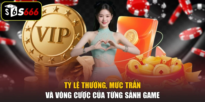 Tỷ lệ thưởng, mức trần và vòng cược của từng sảnh game